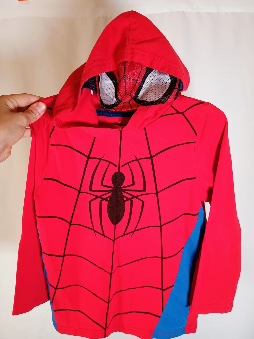 Kids Spiderman Web Hooded Shirt